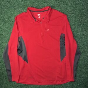 Men's ACG Dri Fit Quarter Zip Red Gray Pullover Size 2XL S5